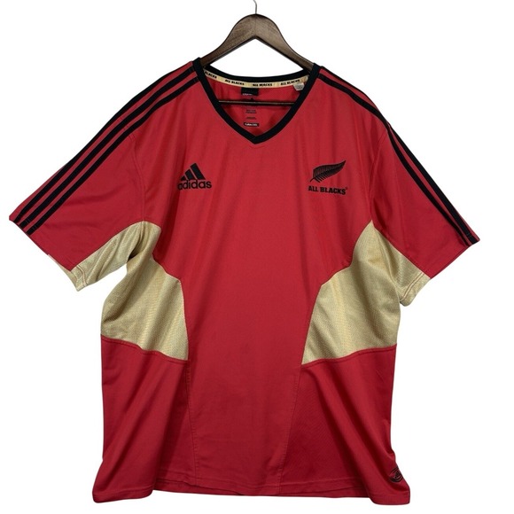 adidas Other - Adidas All Blacks Training‎ Jersey New Zealand Rugby Red Climacool Mens 3XL